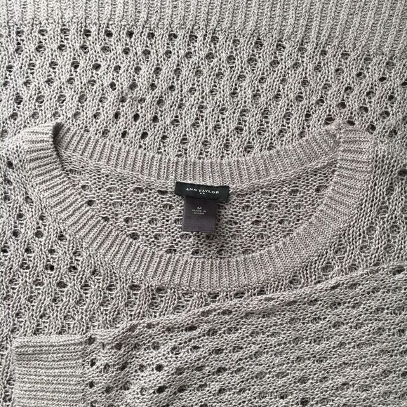 Ann Taylor Gray Sweater 3/4 Length Sleeve M - Picture 7 of 8